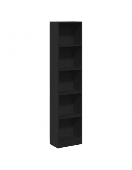 Libreria Nera 40x24x176 cm in Legno Multistrato