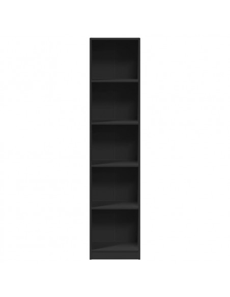 Libreria Nera 40x24x176 cm in Legno Multistrato