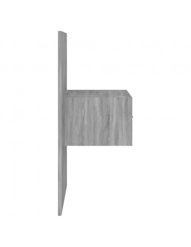 Testiera Letto con Comodini in Legno Multistrato Grigio Sonoma