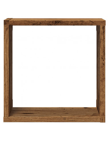 Mensole Parete a Cubo 6 pz Legno Vecchio 30x15x30 cm Truciolato