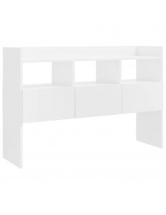 Credenza Bianco Lucido 105x30x70 cm in Legno Multistrato 2