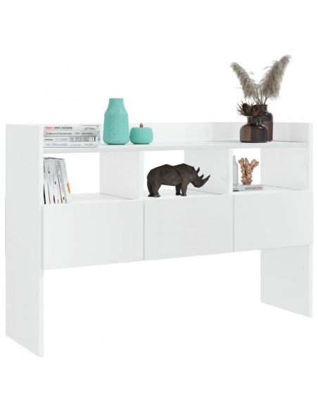 Credenza Bianco Lucido 105x30x70 cm in Legno Multistrato