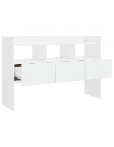 Credenza Bianco Lucido 105x30x70 cm in Legno Multistrato