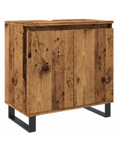 Mobile da Bagno Legno Vecchio 58x33x60 cm in Truciolato 2