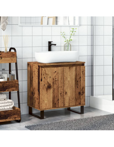 Mobile da Bagno Legno Vecchio 58x33x60 cm in Truciolato