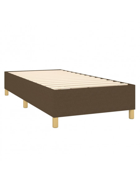 Giroletto a Molle con Materasso Marrone Scuro 80x200 cm Tessuto