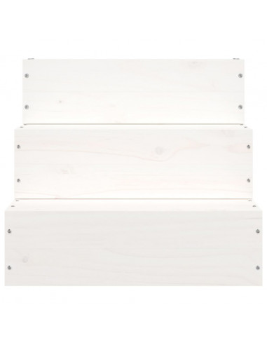 Scala per Animali Bianca 40x37,5x35cm in Legno Massello di Pino