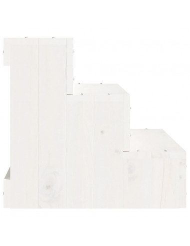 Scala per Animali Bianca 40x37,5x35cm in Legno Massello di Pino