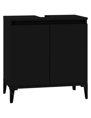 Mobile Lavabo Nero 58x33x60 cm in Legno Multistrato