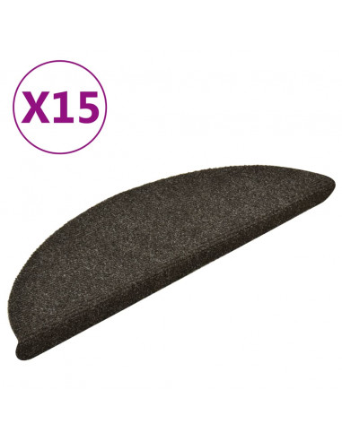 Tappetini per Scale 15 pz Antracite 56x17x3 cm Agugliati