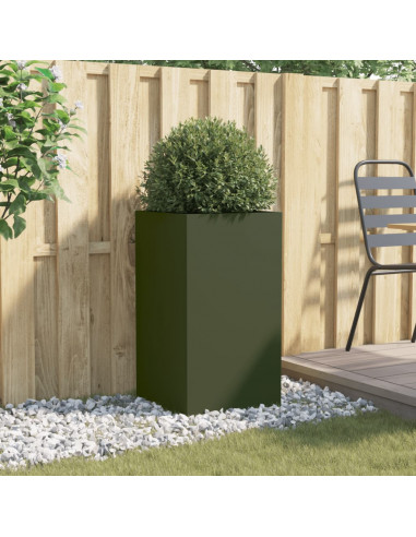 Fioriera Verde Oliva 42x38x75 cm in Acciaio Laminato a Freddo