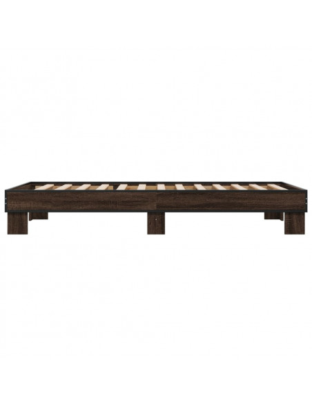 Giroletto Rovere Marrone 90x200 cm Legno Multistrato e Metallo