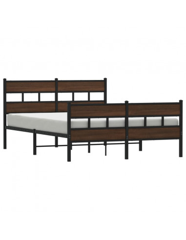 Giroletto senza Materaso in Metallo Rovere Marrone 160x200 cm