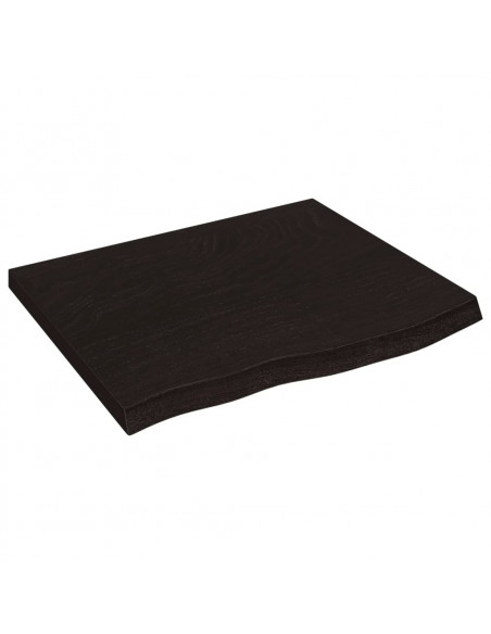 Piano Bagno Marrone Scuro 60x60x(2-4)cm Legno Massello Trattato