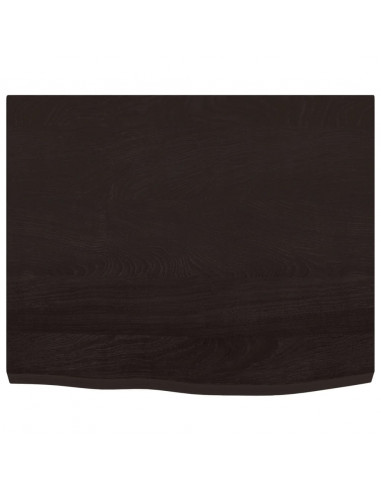 Piano Bagno Marrone Scuro 60x60x(2-4)cm Legno Massello Trattato