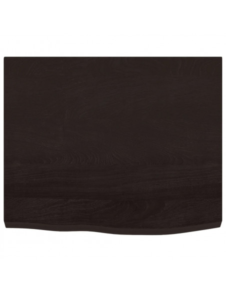 Piano Bagno Marrone Scuro 60x60x(2-4)cm Legno Massello Trattato