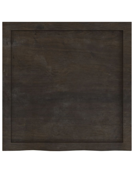 Piano Bagno Marrone Scuro 60x60x(2-4)cm Legno Massello Trattato