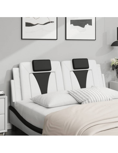 Cuscino Testiera Bianco e Nero 140 cm in Similpelle