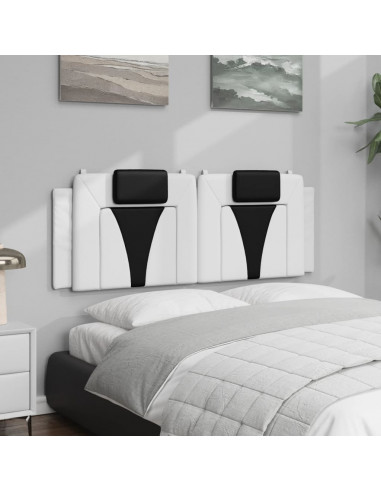 Cuscino Testiera Bianco e Nero 140 cm in Similpelle