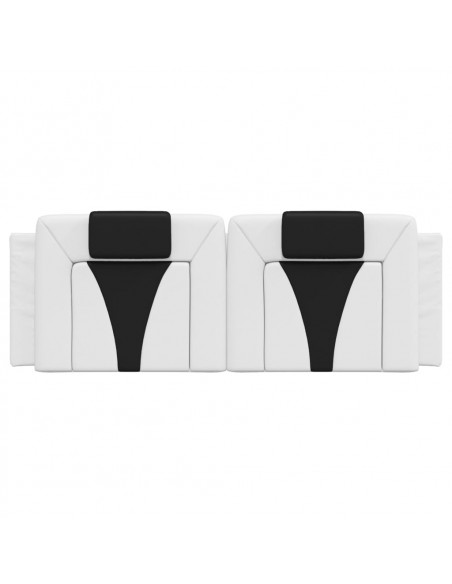 Cuscino Testiera Bianco e Nero 140 cm in Similpelle
