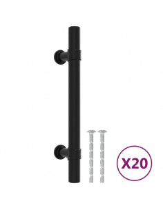 Maniglie per Mobili 20 pz Nere 96 mm in Acciaio Inox 2