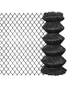 Recinzione in Rete in Acciaio 25x0,8 m Grigio 2