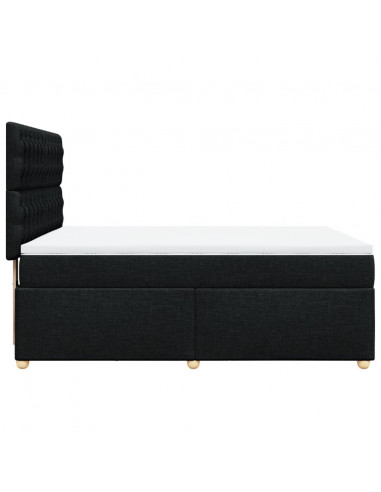 Giroletto a Molle con Materasso Nero 160x200 cm in Tessuto