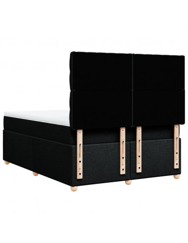 Giroletto a Molle con Materasso Nero 160x200 cm in Tessuto