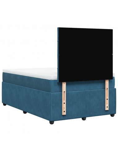 Giroletto a Molle con Materasso Blu 120x200 cm in Velluto