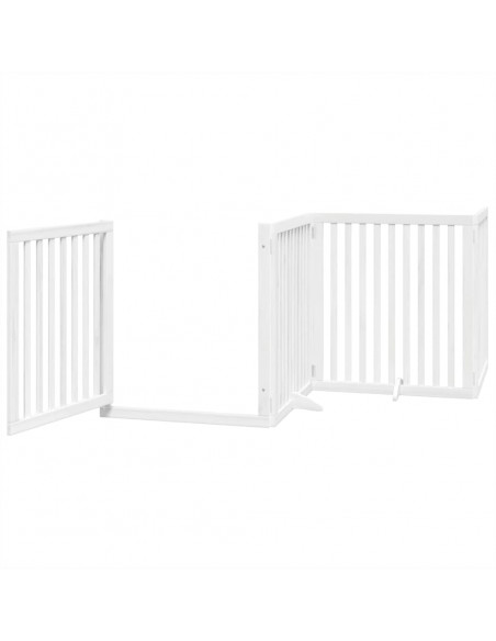 Cancello Cani Porta Pieghevole Bianco 6 Pannelli 480 cm Pioppo