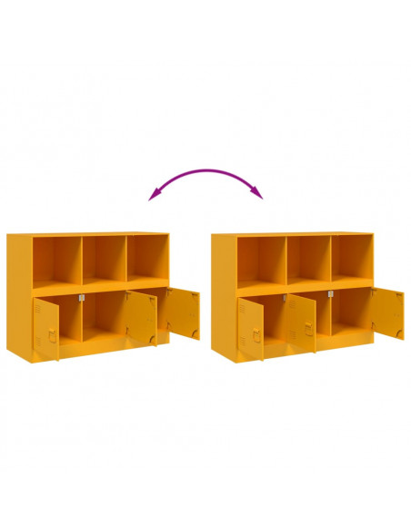 Credenza Giallo Senape 99x39x73 cm in Acciaio