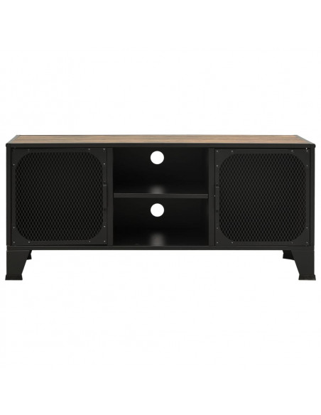 Mobile Porta TV Marrone Rustico 105x36x47 cm in Metallo e MDF
