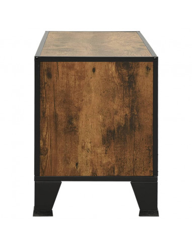 Mobile Porta TV Marrone Rustico 105x36x47 cm in Metallo e MDF