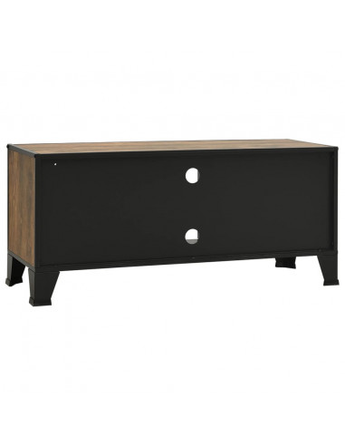 Mobile Porta TV Marrone Rustico 105x36x47 cm in Metallo e MDF