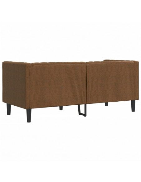 Divano Chesterfield con Rinforzi 2 Posti Marrone in Scamosciato