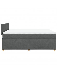 Giroletto a Molle con Materasso Grigio Scuro 140x190 cm Tessuto 2