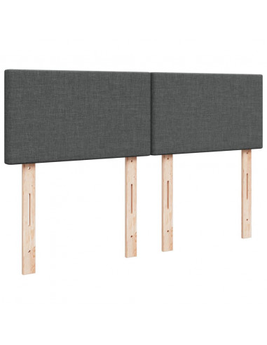 Giroletto a Molle con Materasso Grigio Scuro 140x190 cm Tessuto