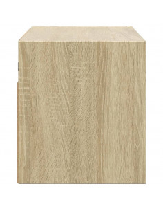 Mobile TV a Parete con Luci LED Rovere Sonoma 100x31x35 cm 2