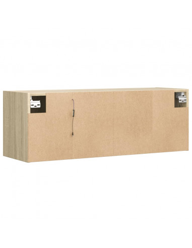 Mobile TV a Parete con Luci LED Rovere Sonoma 100x31x35 cm