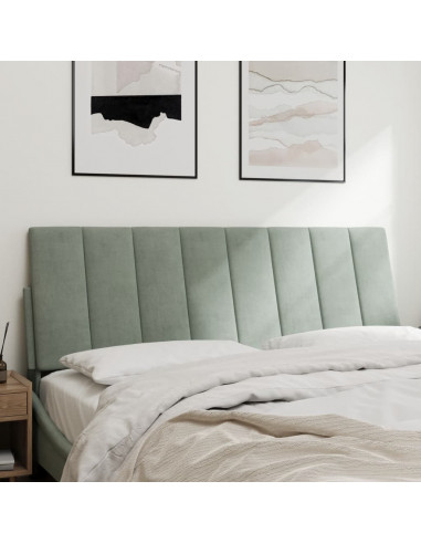 Cuscino Testiera Grigio Chiaro 120 cm in Velluto