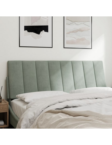 Cuscino Testiera Grigio Chiaro 120 cm in Velluto