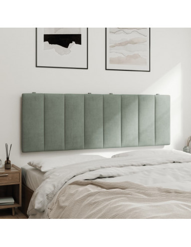 Cuscino Testiera Grigio Chiaro 120 cm in Velluto
