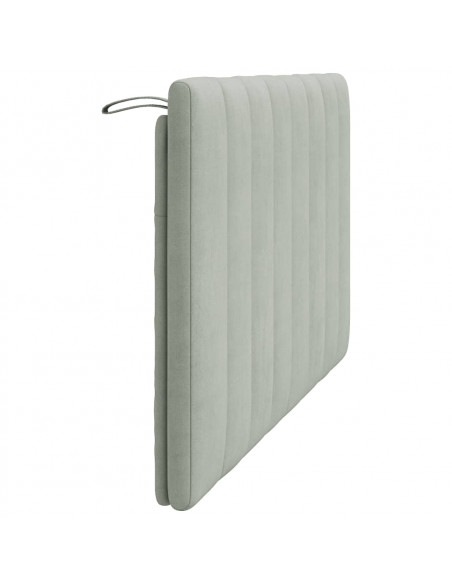 Cuscino Testiera Grigio Chiaro 120 cm in Velluto