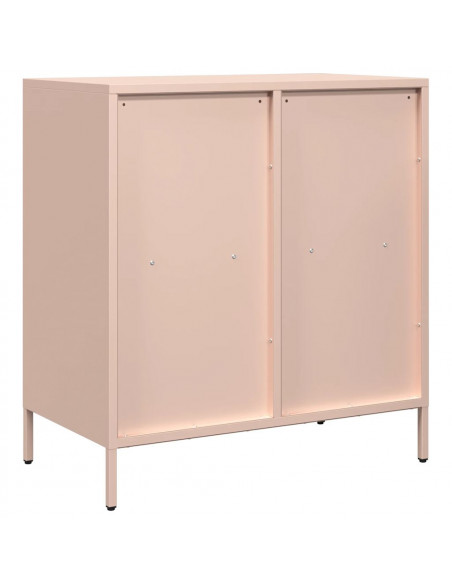 Credenza Rosa 68x39x73,5 cm in Acciaio Laminato a Freddo
