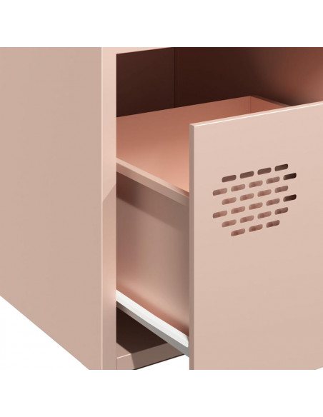 Credenza Rosa 68x39x73,5 cm in Acciaio Laminato a Freddo
