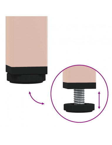 Credenza Rosa 35x39x73,5 cm in Acciaio Laminato a Freddo