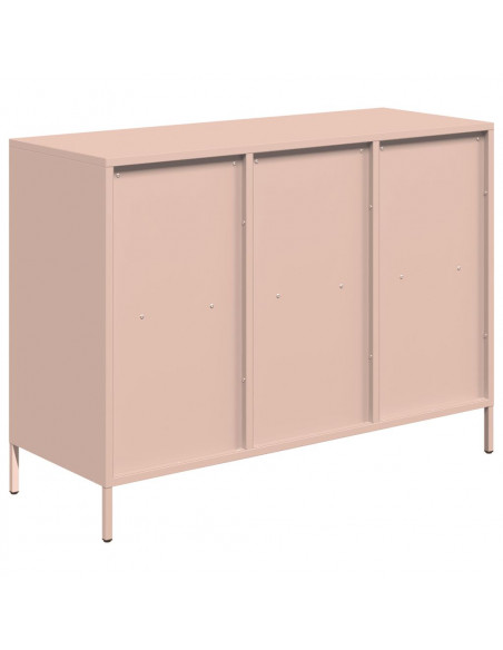 Credenza Rosa 101,5x39x73,5 cm in Acciaio Laminato a Freddo