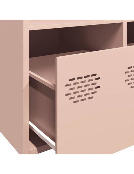 Credenza Rosa 101,5x39x73,5 cm in Acciaio Laminato a Freddo