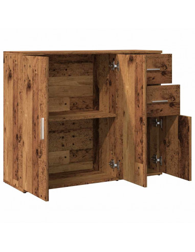 Credenza Legno Antico 91x29,5x75 cm in Legno Multistrato