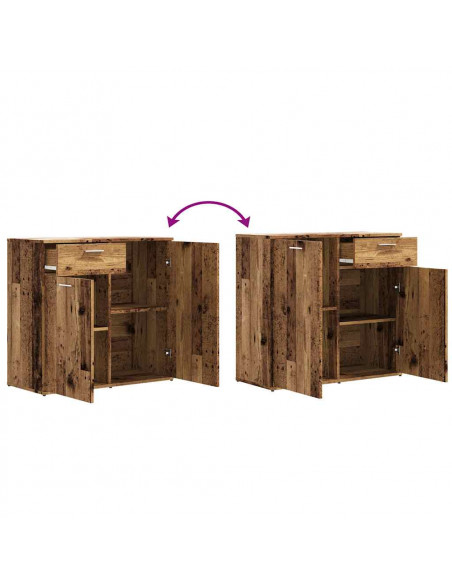 Credenza Legno Antico 80x36x75 cm in Truciolato